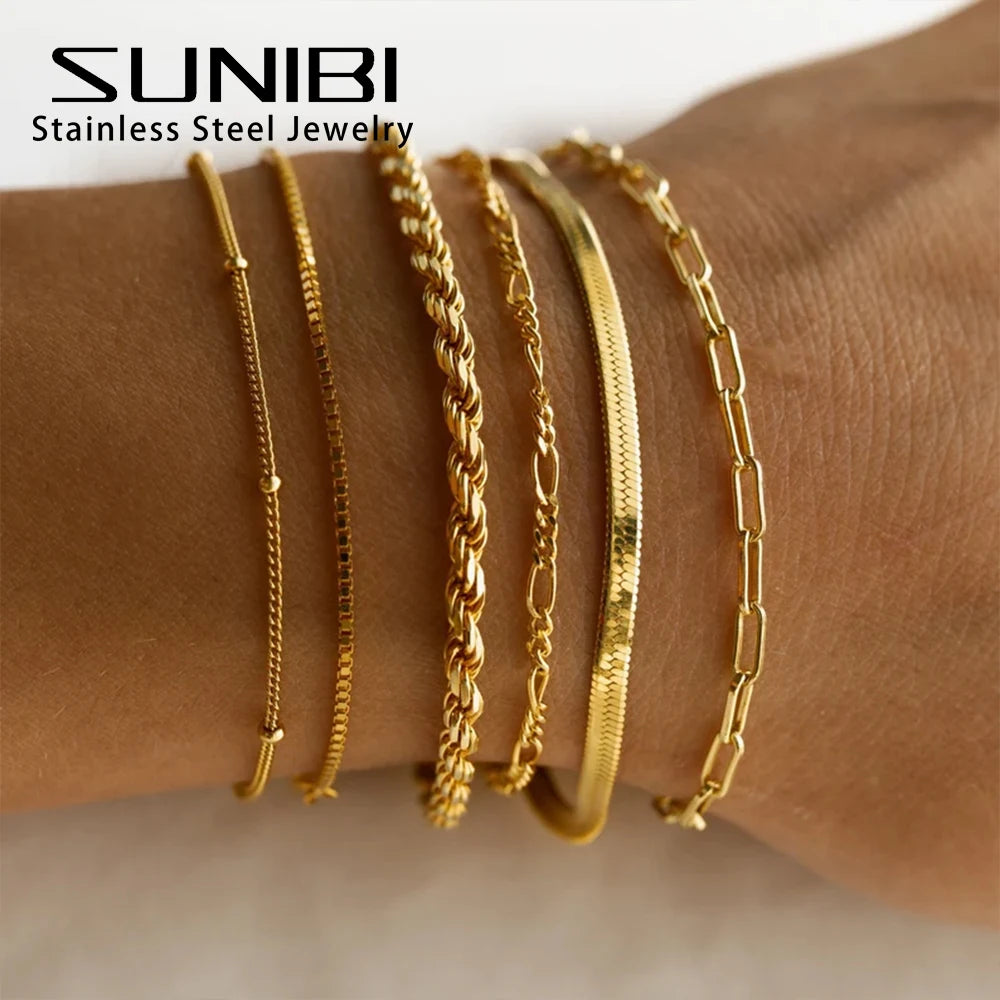 SUNIBI Classic Snake Trend Fashion Chain Bracelets for Women