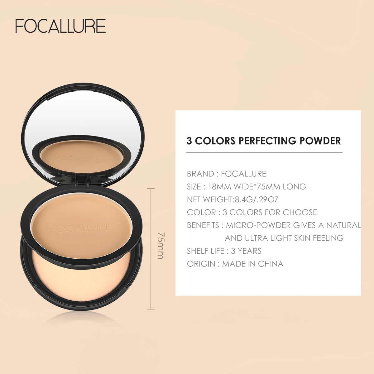 FOCALLURE 9 Colors Flawless Matte Pressed Powder