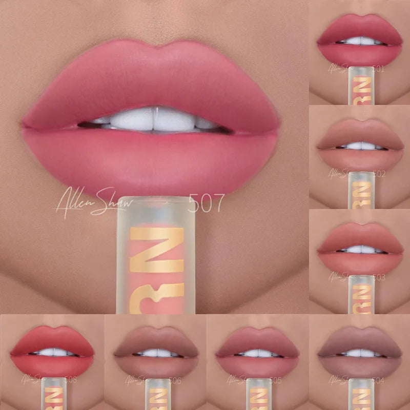 8 Color Waterproof Long Lasting Nude Matte Lip Gloss