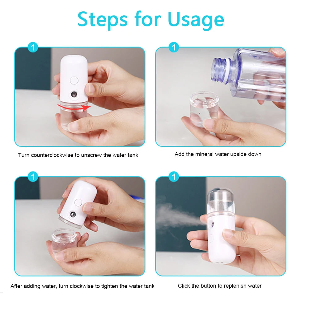 Humidifier Rechargeable USB Mist Facial Sprayer