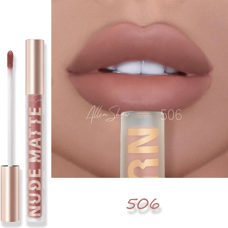 8 Color Waterproof Long Lasting Nude Matte Lip Gloss