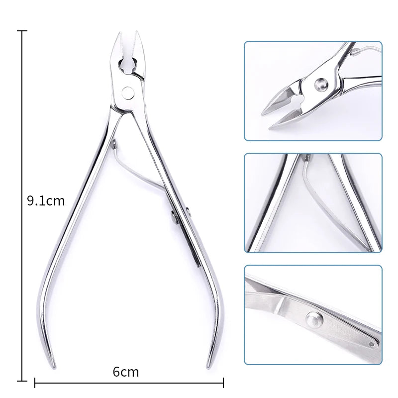 Double-ended Stainless Steel Cuticle Pusher Dead Skin Remover for Nail Care Tool