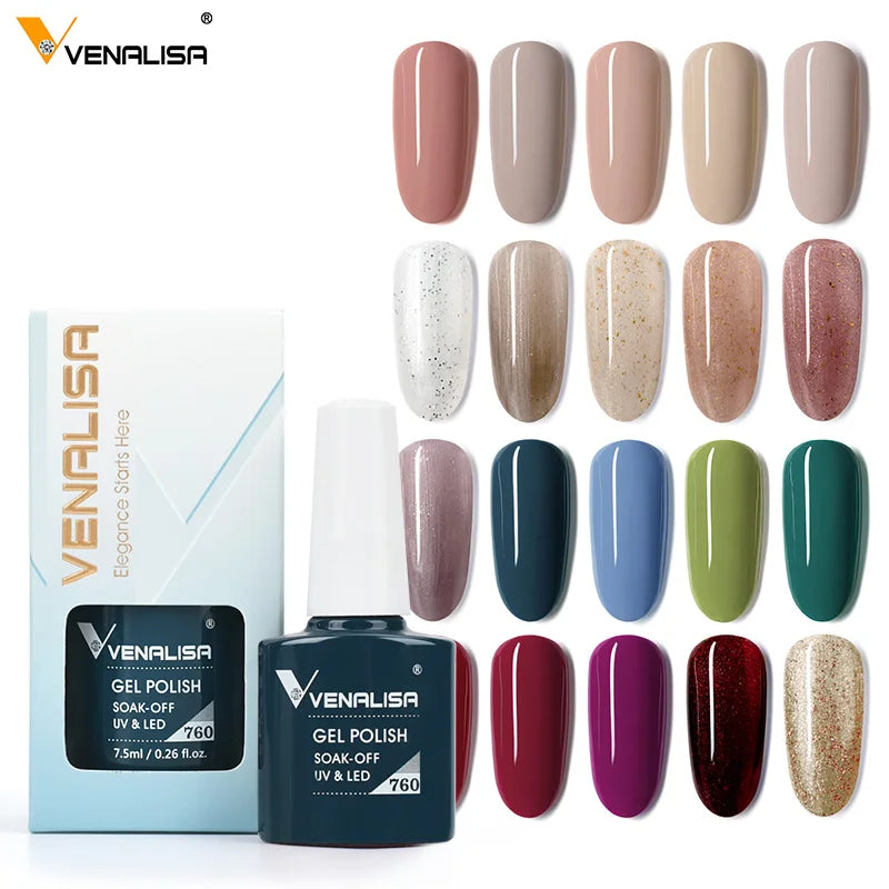 Venalisa Fashion Bling 7.5ml Nude Color Series Soak Off UV LED Nail Gel Polish