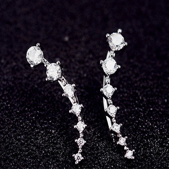 Crawlers Clear Rhinestone Earring For Women