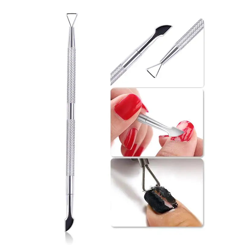 Double-ended Stainless Steel Cuticle Pusher Dead Skin Remover for Nail Care Tool