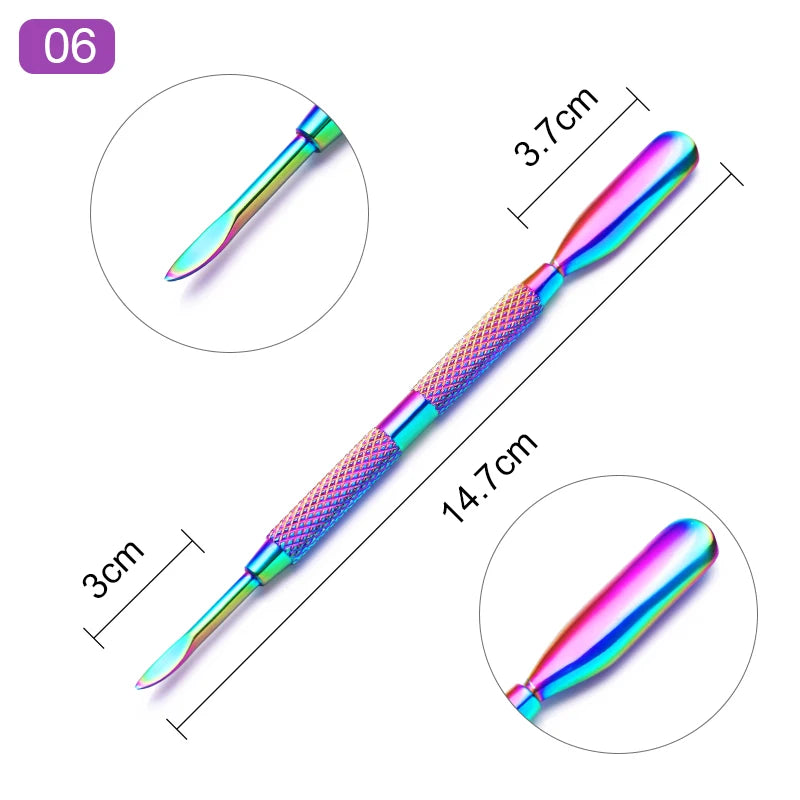 Double-ended Stainless Steel Cuticle Pusher Dead Skin Remover for Nail Care Tool