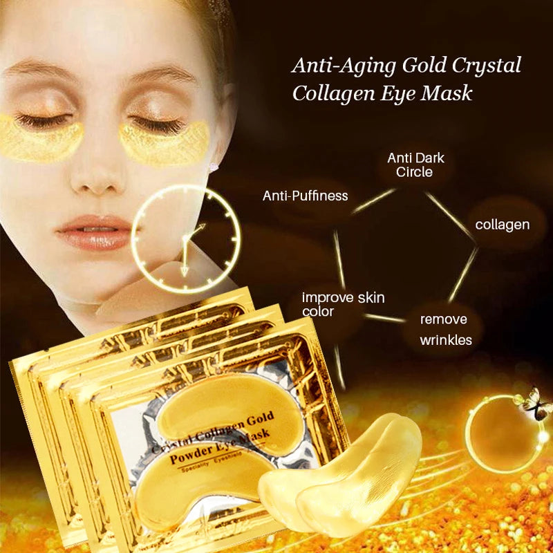 InniCare 40pcs Beauty Gold Crystal Collagen Patches For Eye Moisturizing Firming Eye Mask