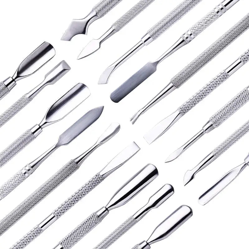 Double-ended Stainless Steel Cuticle Pusher Dead Skin Remover for Nail Care Tool