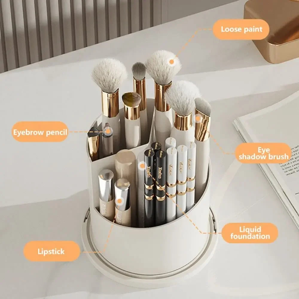 360° Rotating Makeup Brush Holder Organiser