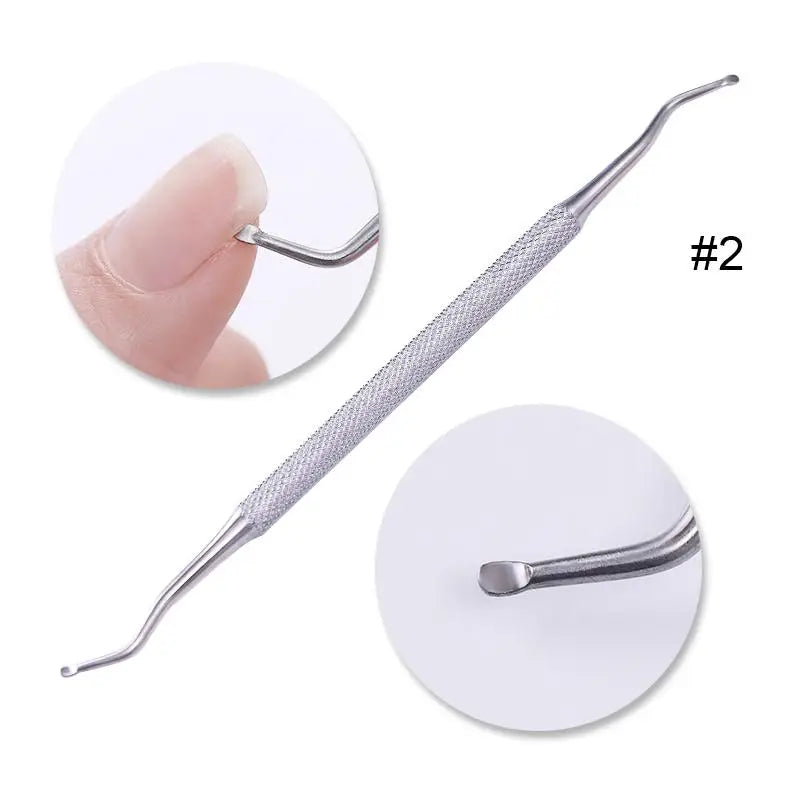 Double-ended Stainless Steel Cuticle Pusher Dead Skin Remover for Nail Care Tool