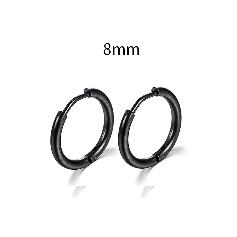 Simple Stainless Steel Small Hoop Earrings for Women