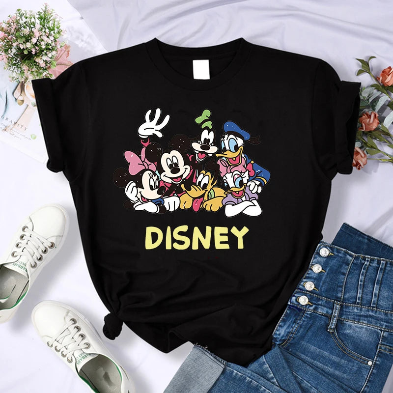 90s Y2k Mickey Print T-shirts for Women Fashion