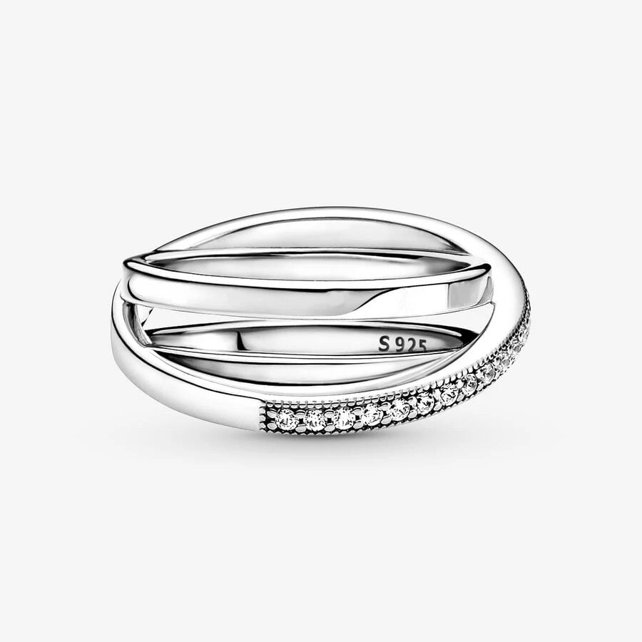 Original 925 Sterling Silver Crossover Rings For Women