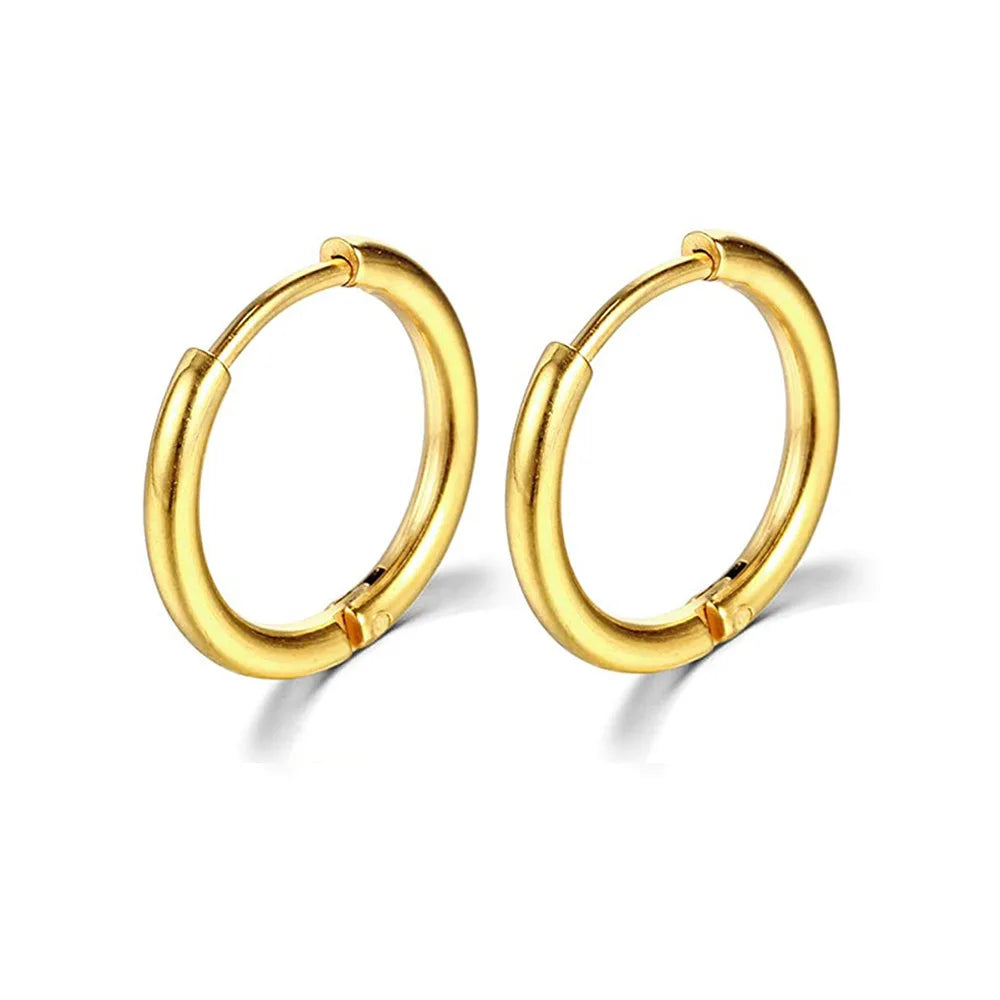 Simple Stainless Steel Small Hoop Earrings for Women