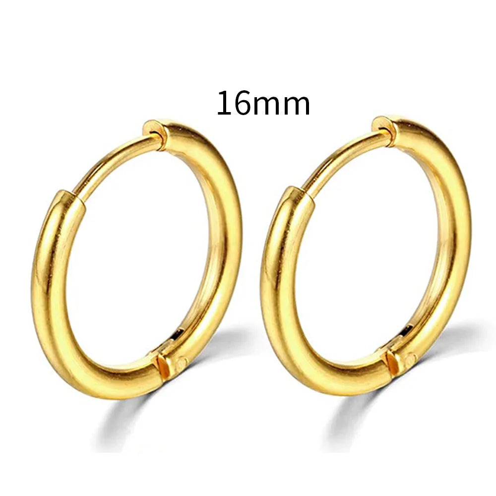 Simple Stainless Steel Small Hoop Earrings for Women