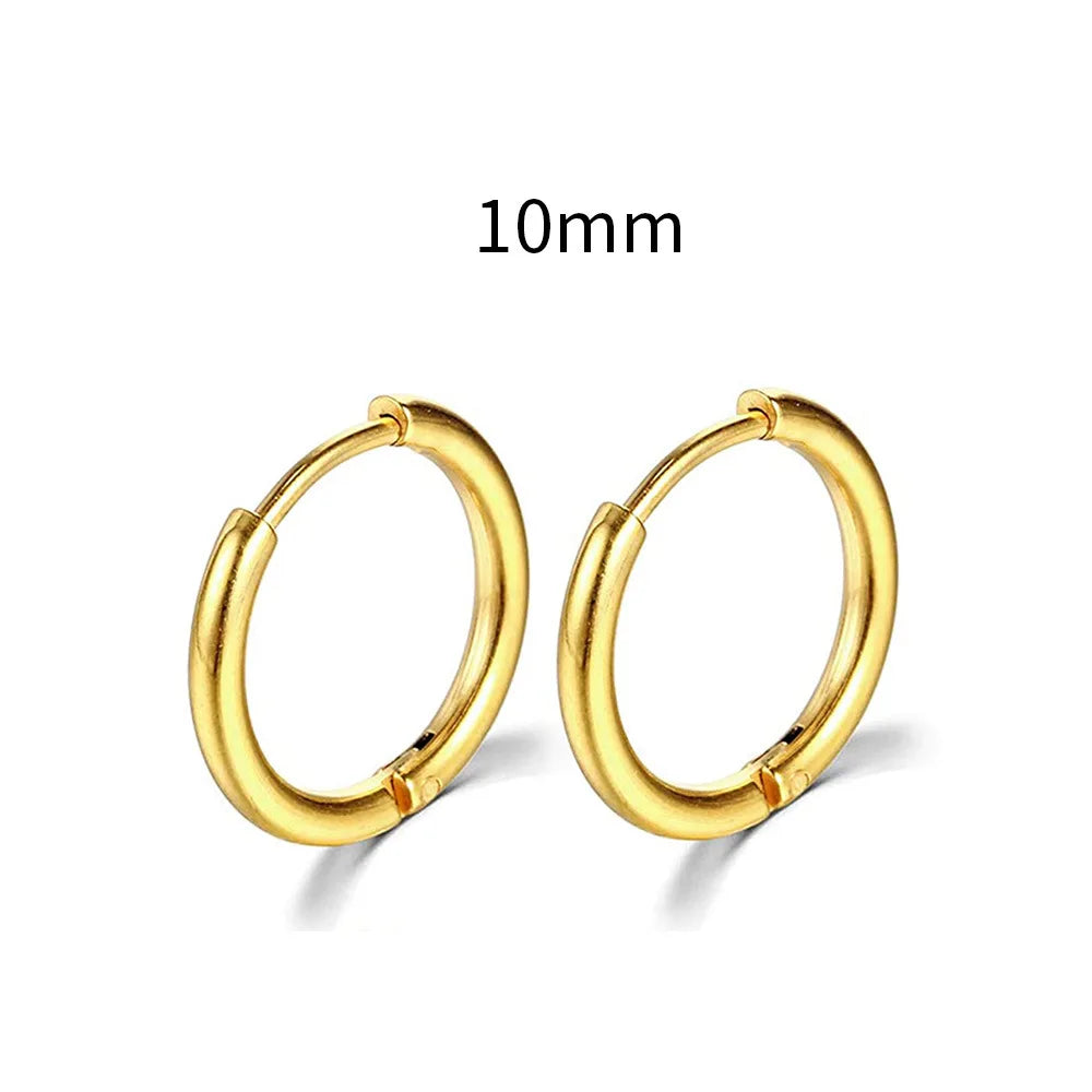 Simple Stainless Steel Small Hoop Earrings for Women