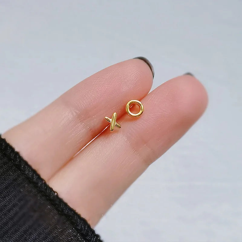 Silver-Plate Gold Color Mini Small Earring For Women