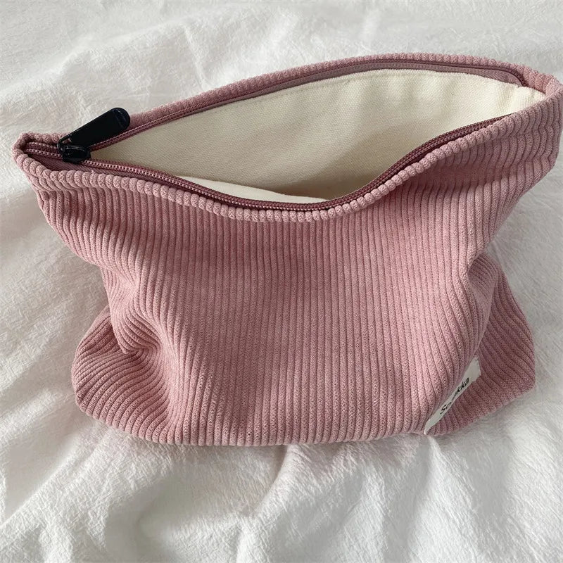 Corduroy Travel Portable Makeup Storage Bag