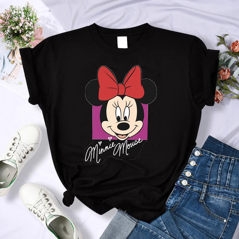 90s Y2k Mickey Print T-shirts for Women Fashion