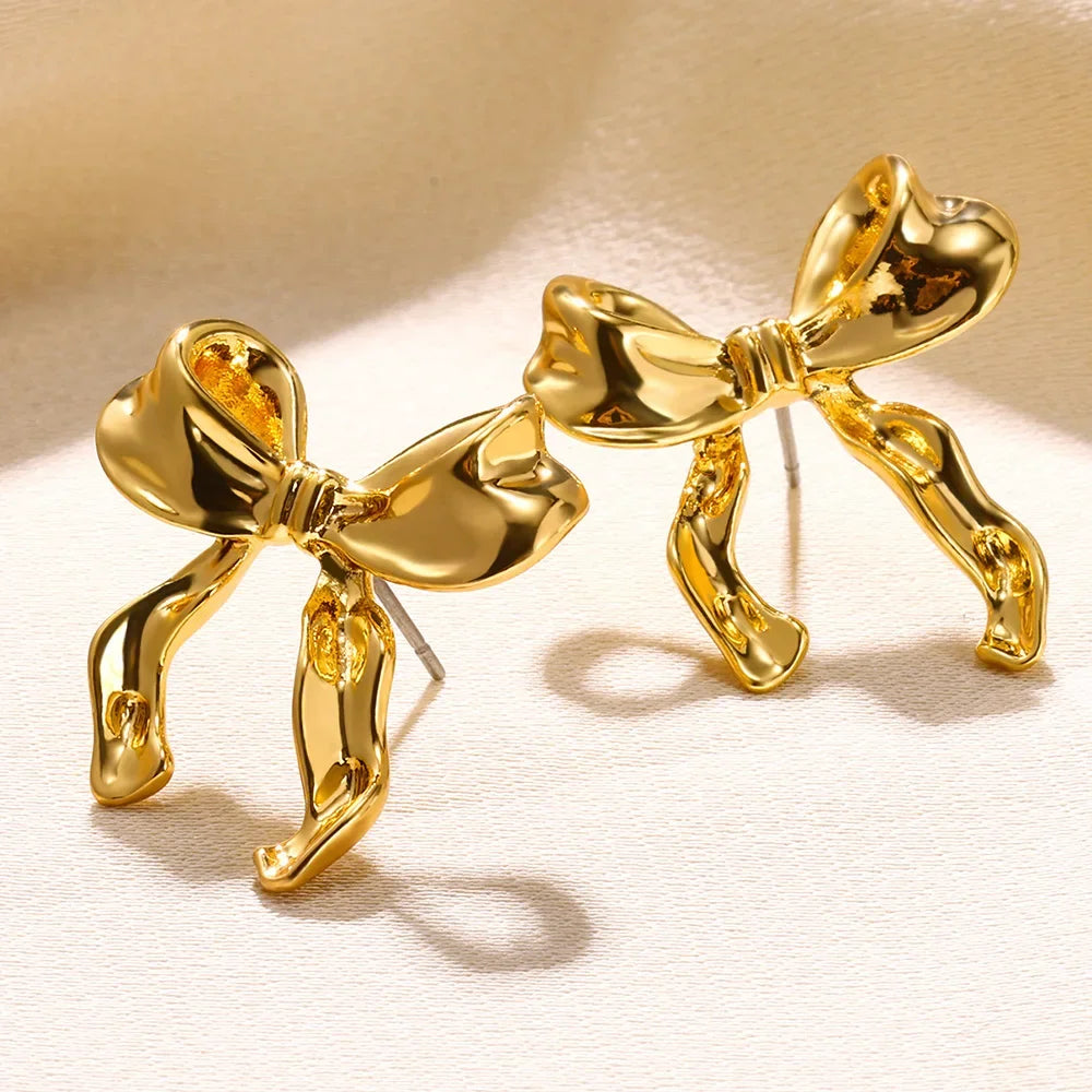 WaterProof Zircon Gold Color Hoop Earrings For Women