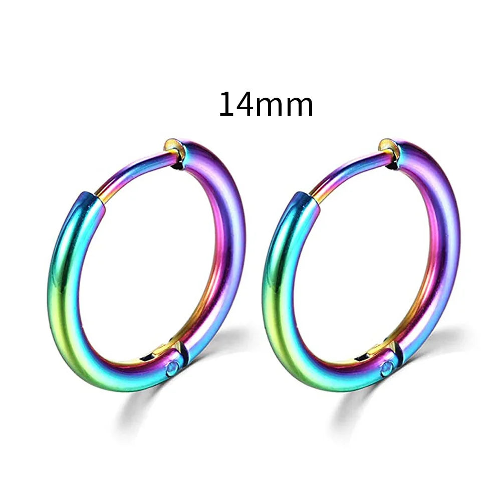 Simple Stainless Steel Small Hoop Earrings for Women