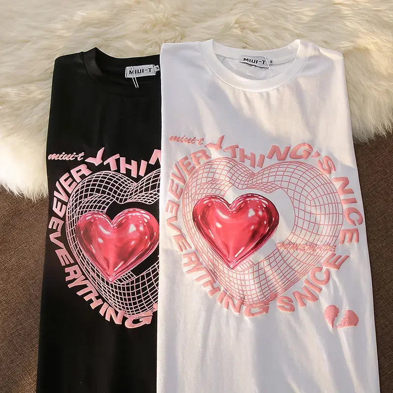 Love Print Women's T-Shirt Streetwear