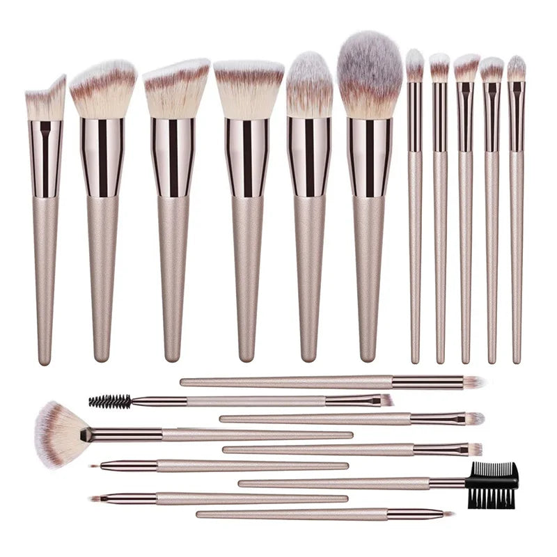 Hot Champagne Makeup Brushes Set