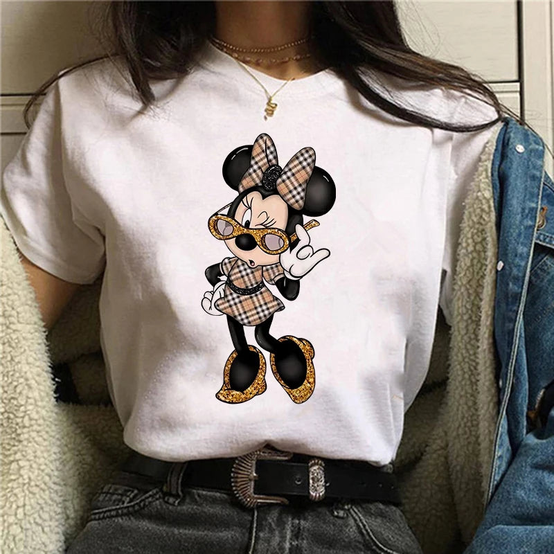 90s Y2k Mickey Print T-shirts for Women Fashion