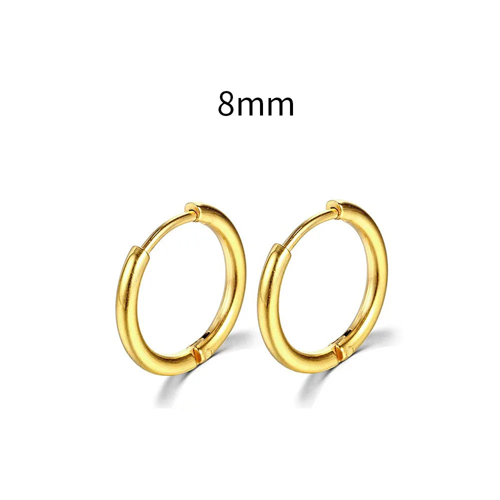 Simple Stainless Steel Small Hoop Earrings for Women