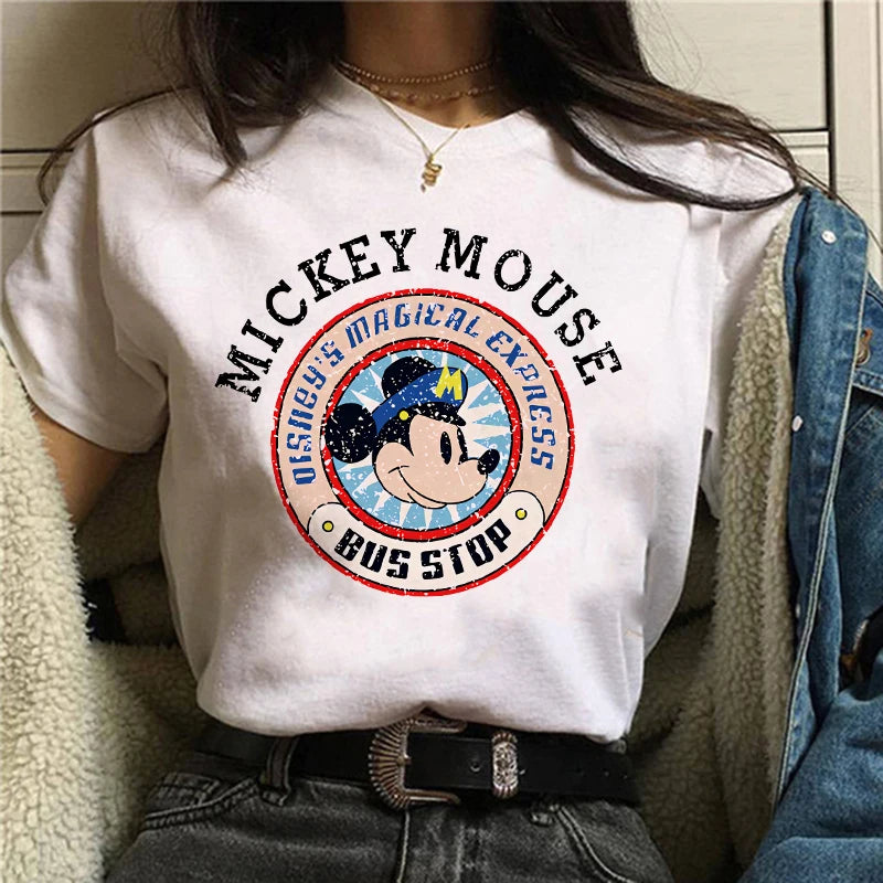 90s Y2k Mickey Print T-shirts for Women Fashion