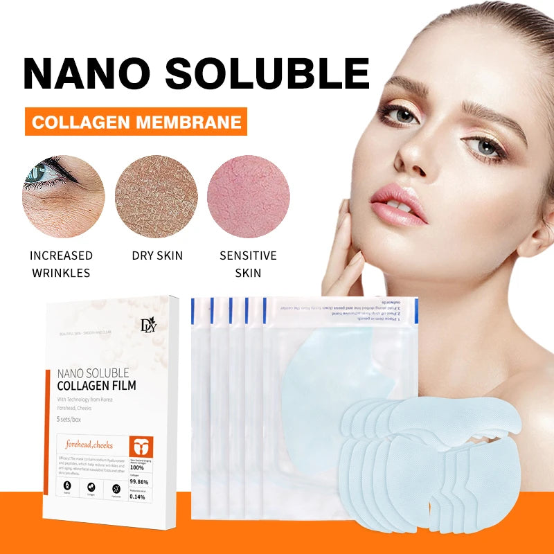 Nano Hydrolyzed Collagen Protein Film Mask Face Serum Spray Set