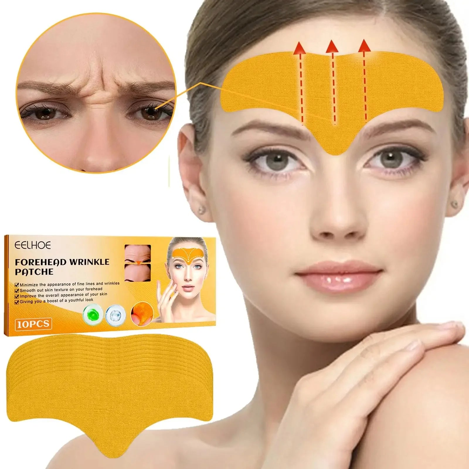 10pcs/box Anti-wrinkle Forehead Line Removal Gel Patch