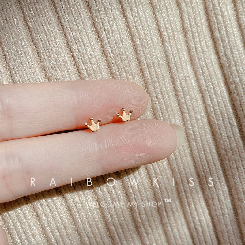 Silver-Plate Gold Color Mini Small Earring For Women