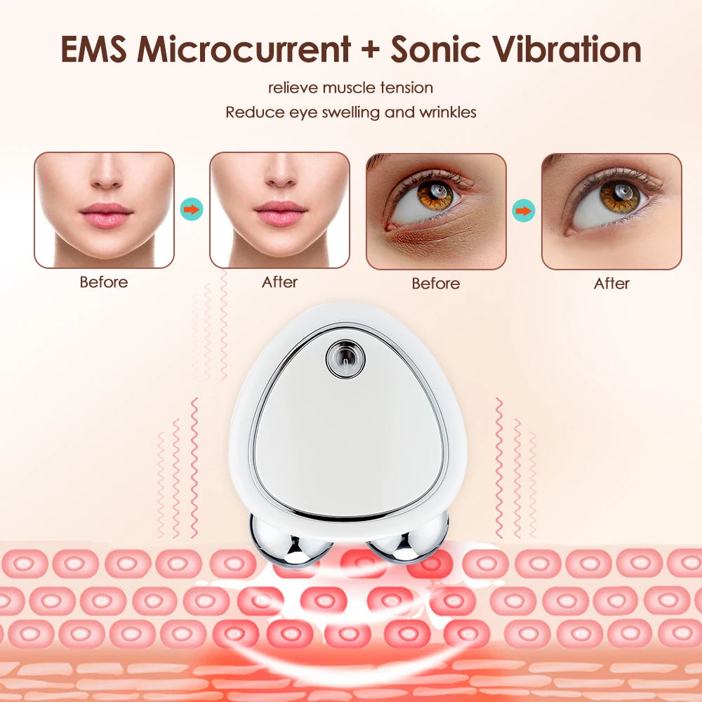 Facial Massager Mini Portable Microcurrent Facial Lifting Massage Roller Skin Rejuvenation Face Neck Firming Beauty Device