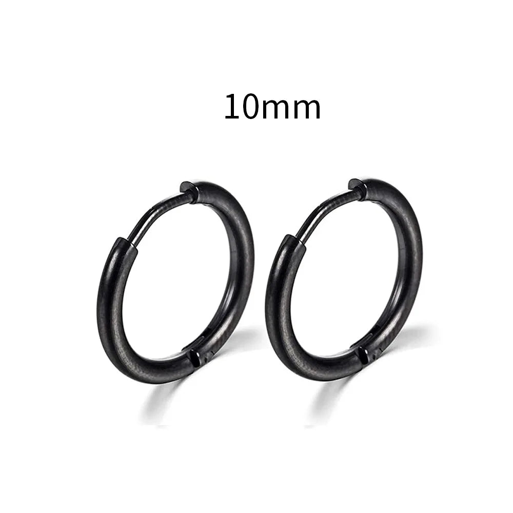 Simple Stainless Steel Small Hoop Earrings for Women