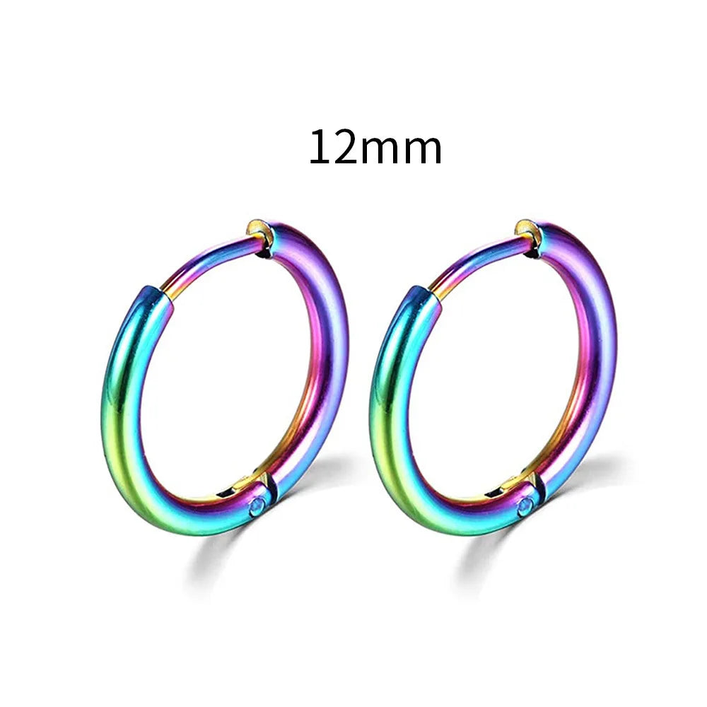 Simple Stainless Steel Small Hoop Earrings for Women