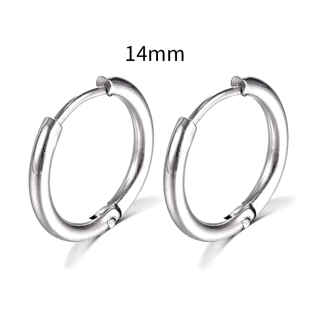 Simple Stainless Steel Small Hoop Earrings for Women