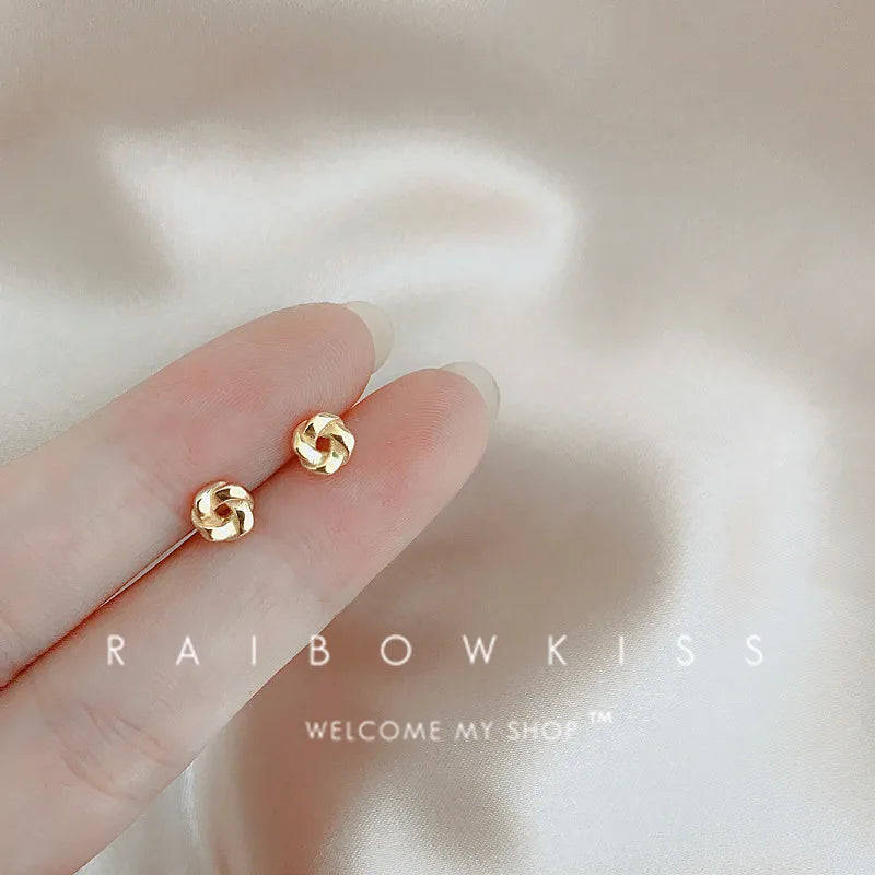 Silver-Plate Gold Color Mini Small Earring For Women