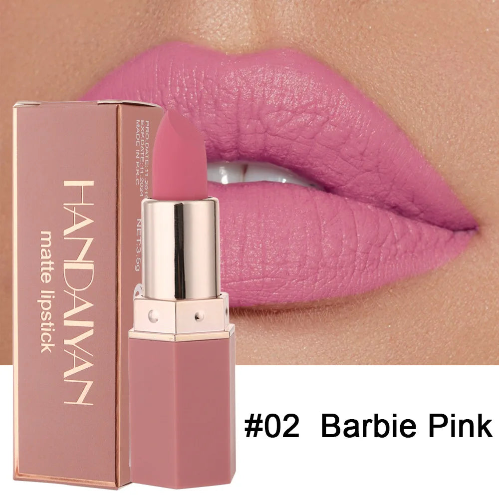 HANDAIYAN 6 Colors Matte Lipstick Beauty Lip Gloss LippenstiftTinted Balm 24 Hours Waterproof Free Shipping Makeup