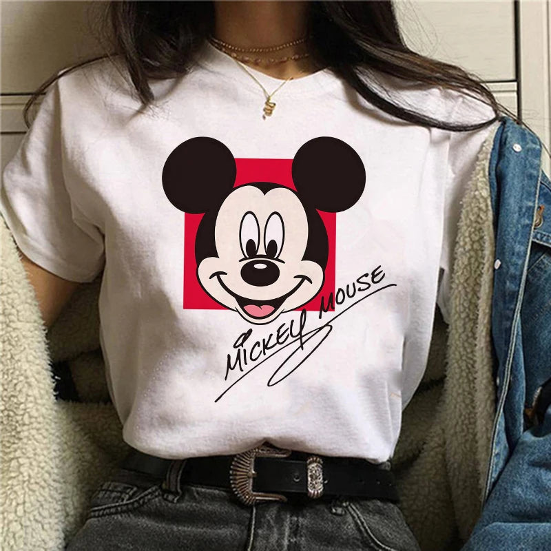 90s Y2k Mickey Print T-shirts for Women Fashion