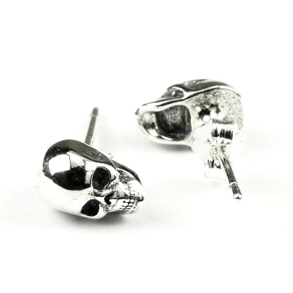 Real 925 Sterling Silver Skull Earrings Studs Set Small Rock Punk