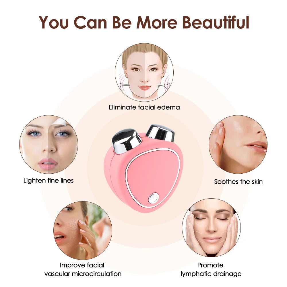 Facial Massager Mini Portable Microcurrent Facial Lifting Massage Roller Skin Rejuvenation Face Neck Firming Beauty Device