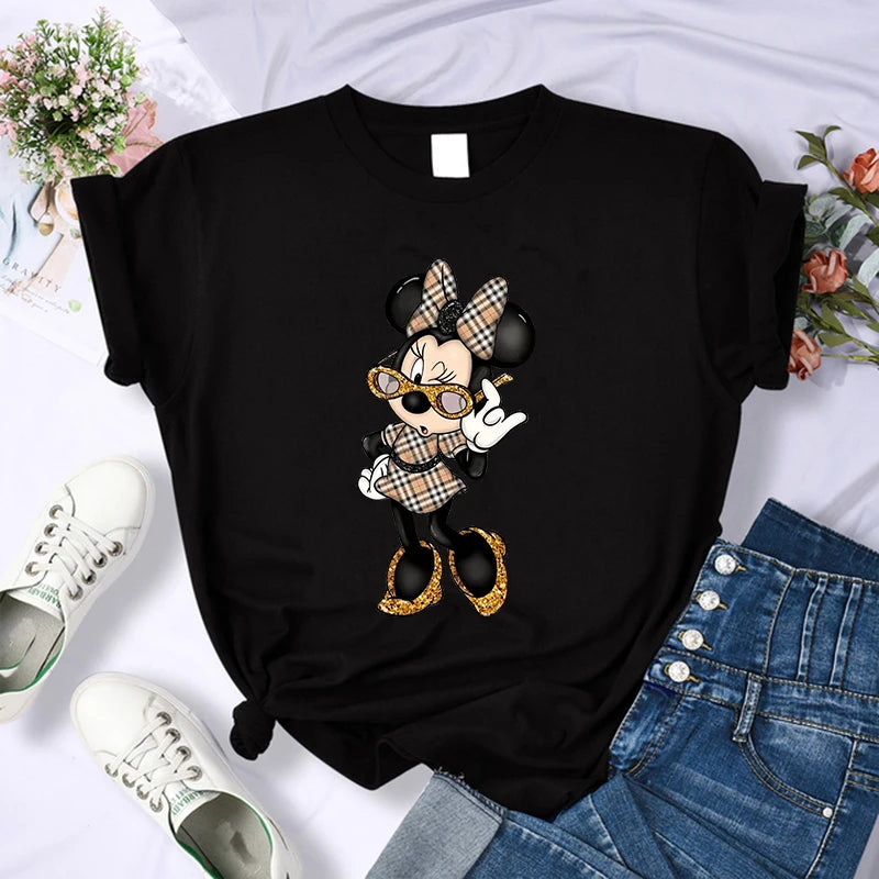 90s Y2k Mickey Print T-shirts for Women Fashion