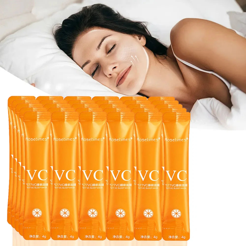 30pcs Vitamin C Sleeping Disposable No-wash Facial Mask