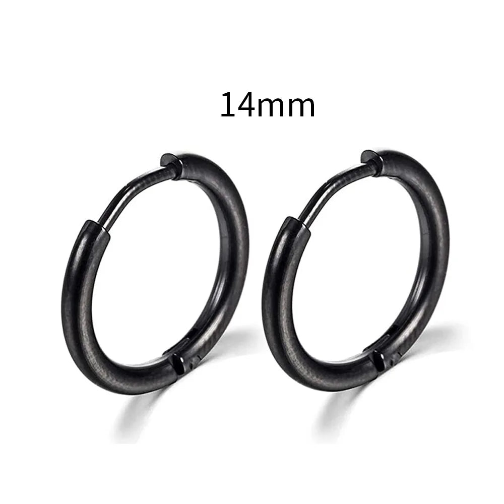 Simple Stainless Steel Small Hoop Earrings for Women