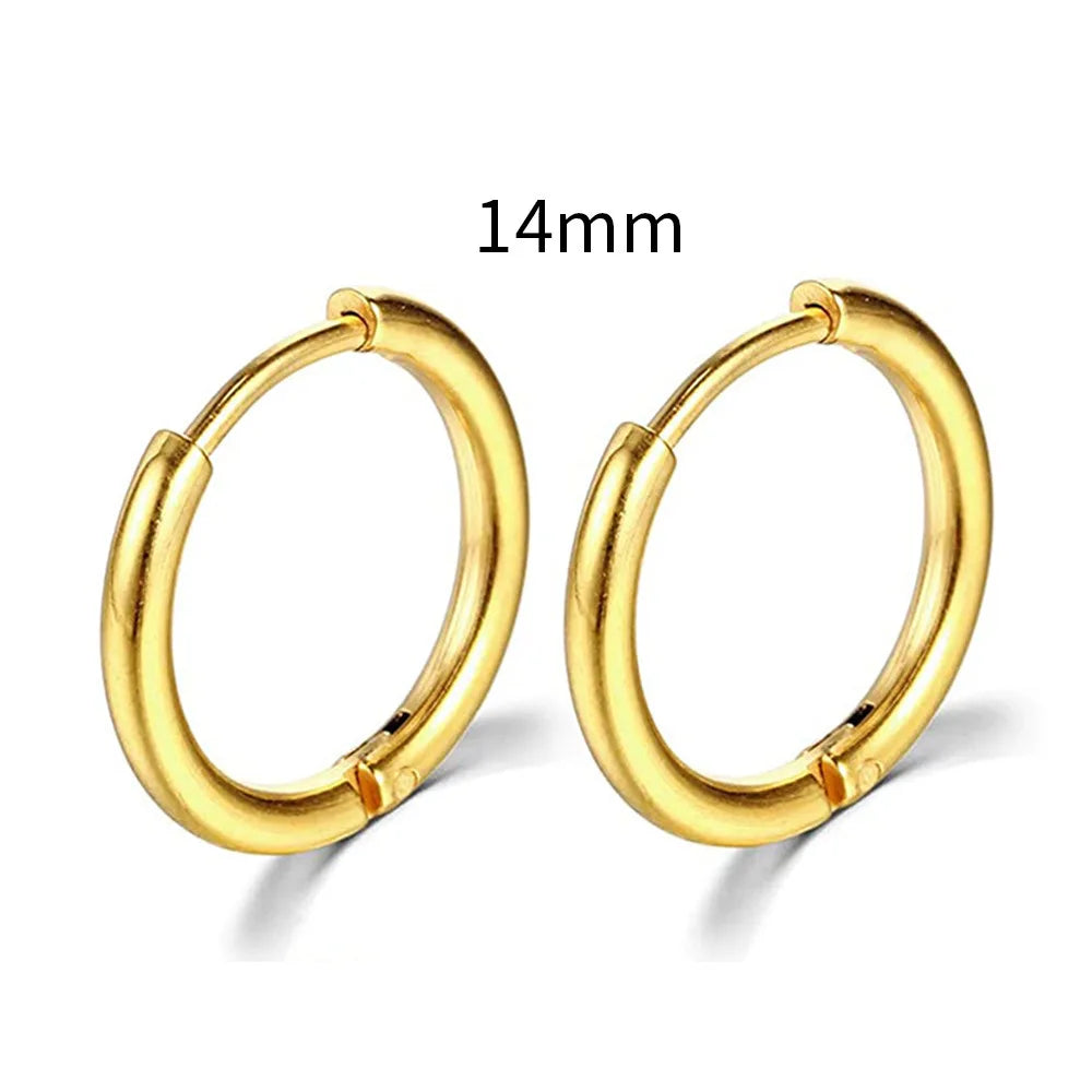 Simple Stainless Steel Small Hoop Earrings for Women