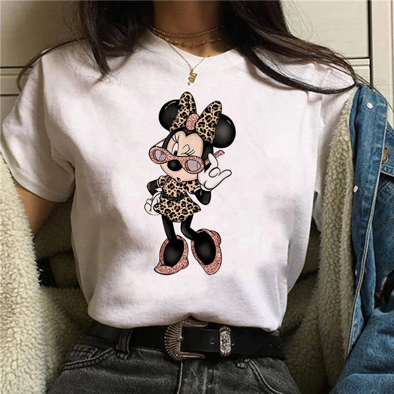 90s Y2k Mickey Print T-shirts for Women Fashion