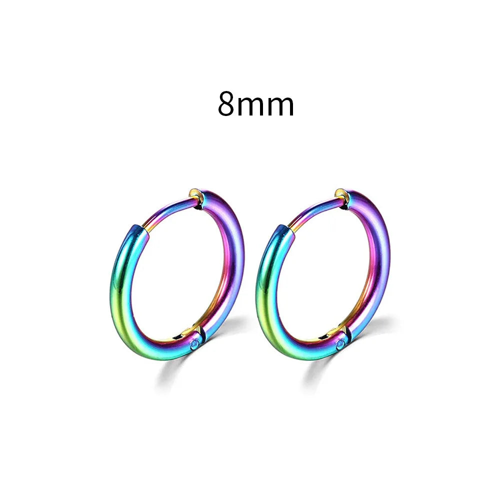 Simple Stainless Steel Small Hoop Earrings for Women