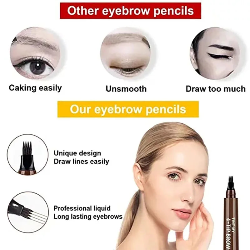 5 Colors Microblading Waterproof Long Lasting Liquid Eyebrow Pencil