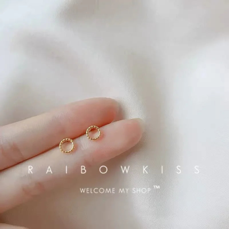 Silver-Plate Gold Color Mini Small Earring For Women